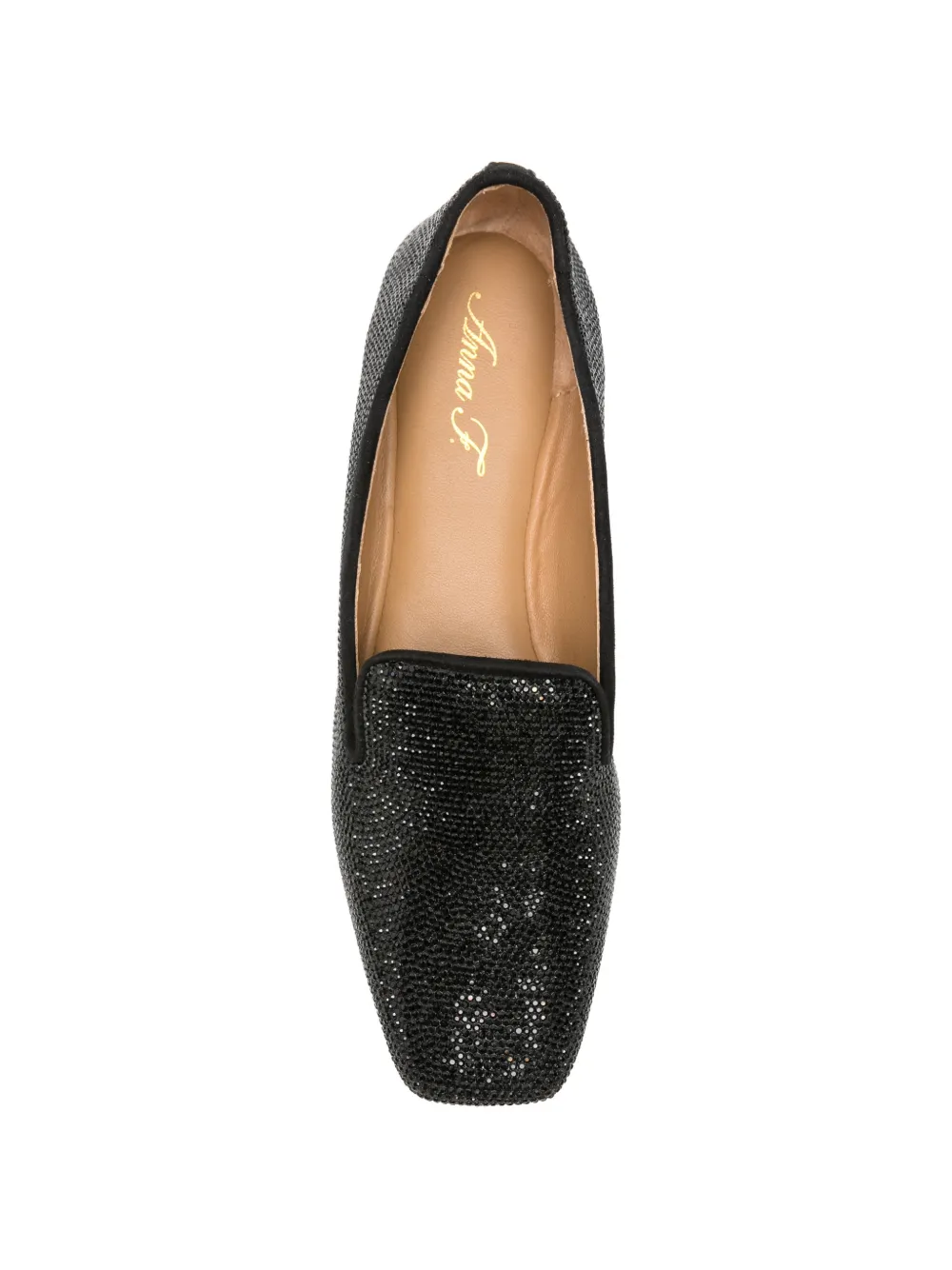 Anna F. crystal-embellished loafers Zwart
