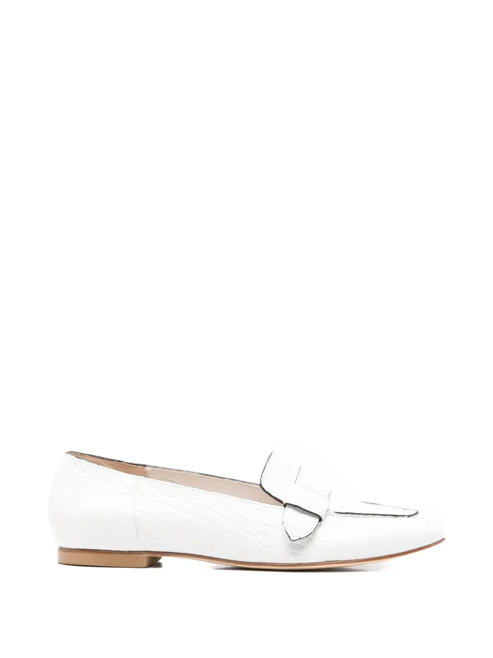 Anna F. croc-effect leather loafers - Bianco