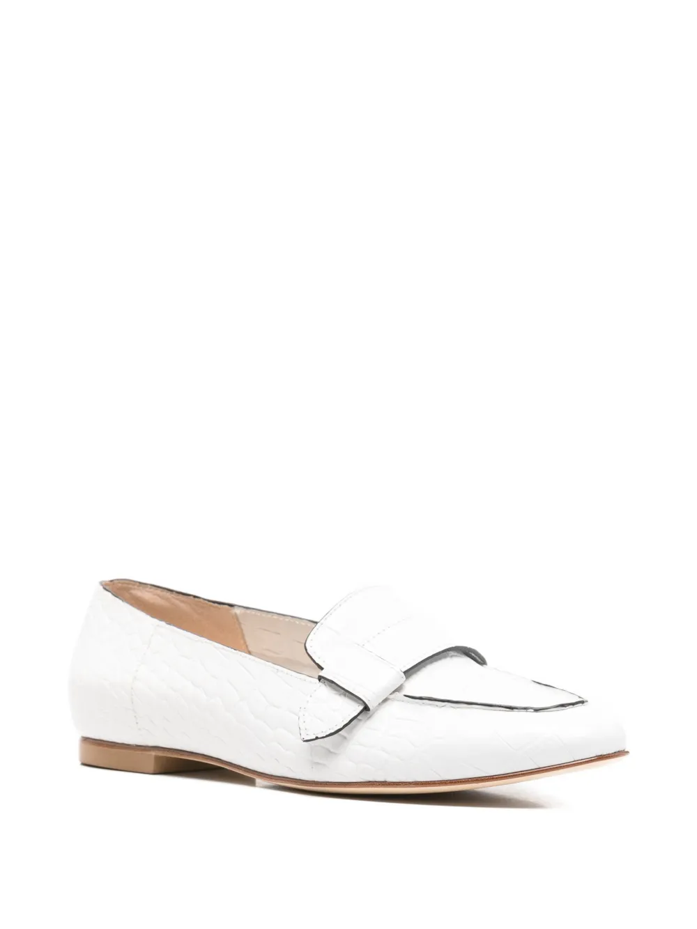 Anna F. croc-effect leather loafers Wit