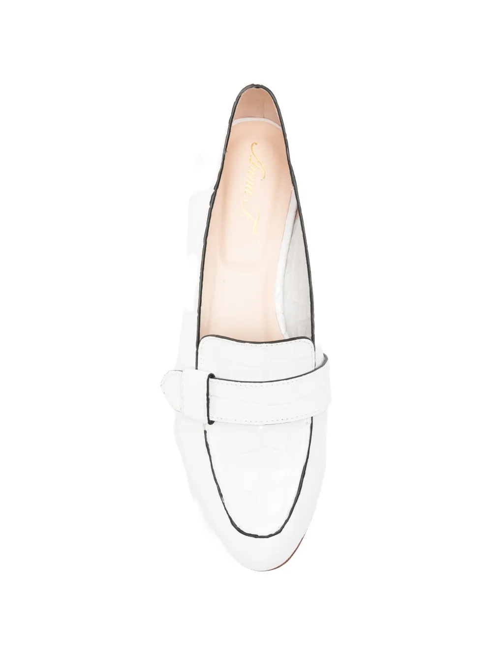 Anna F. croc-effect leather loafers Wit