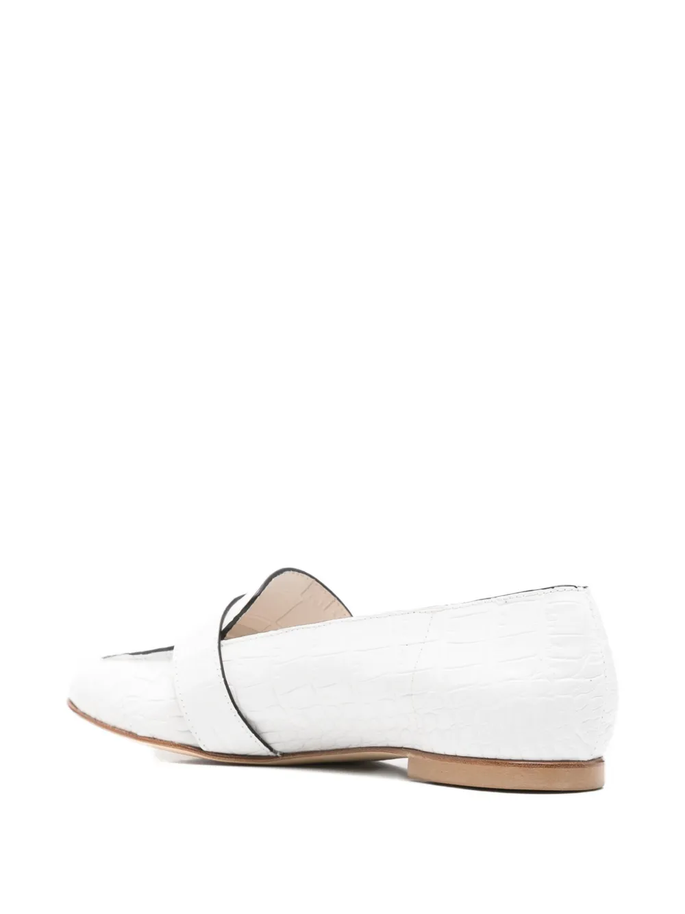 Anna F. croc-effect leather loafers Wit