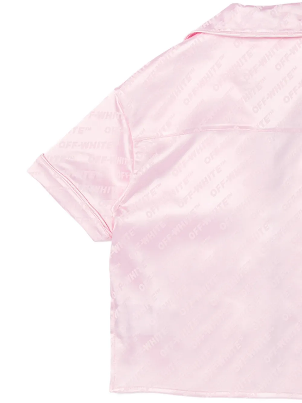 Off-White Kids Shirt met lange mouwen en logo-jacquard Roze