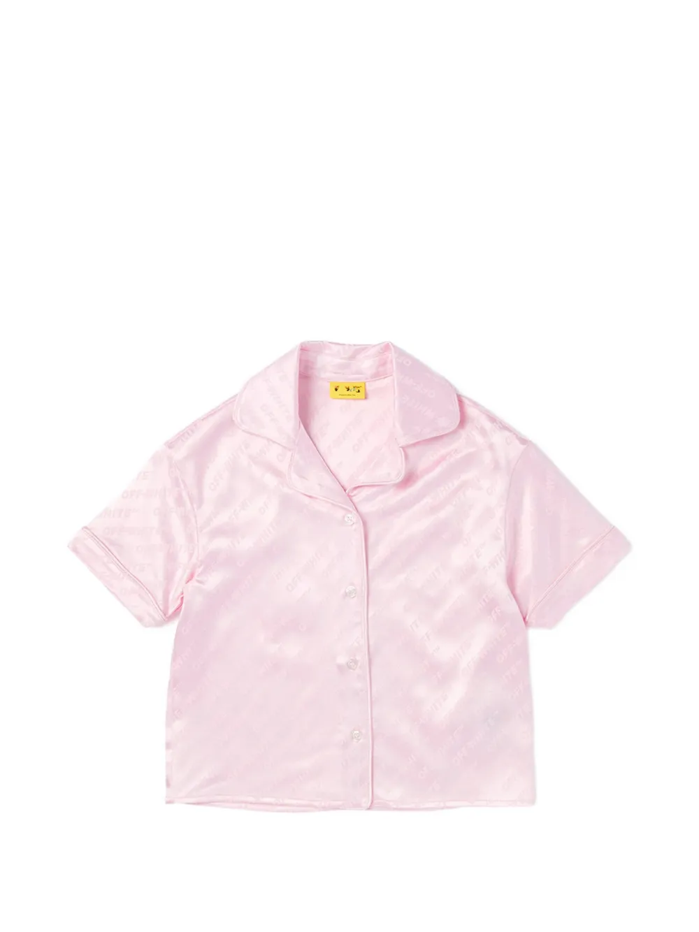 Off-White Kids logo-jacquard short-sleeve shirt - Rosa