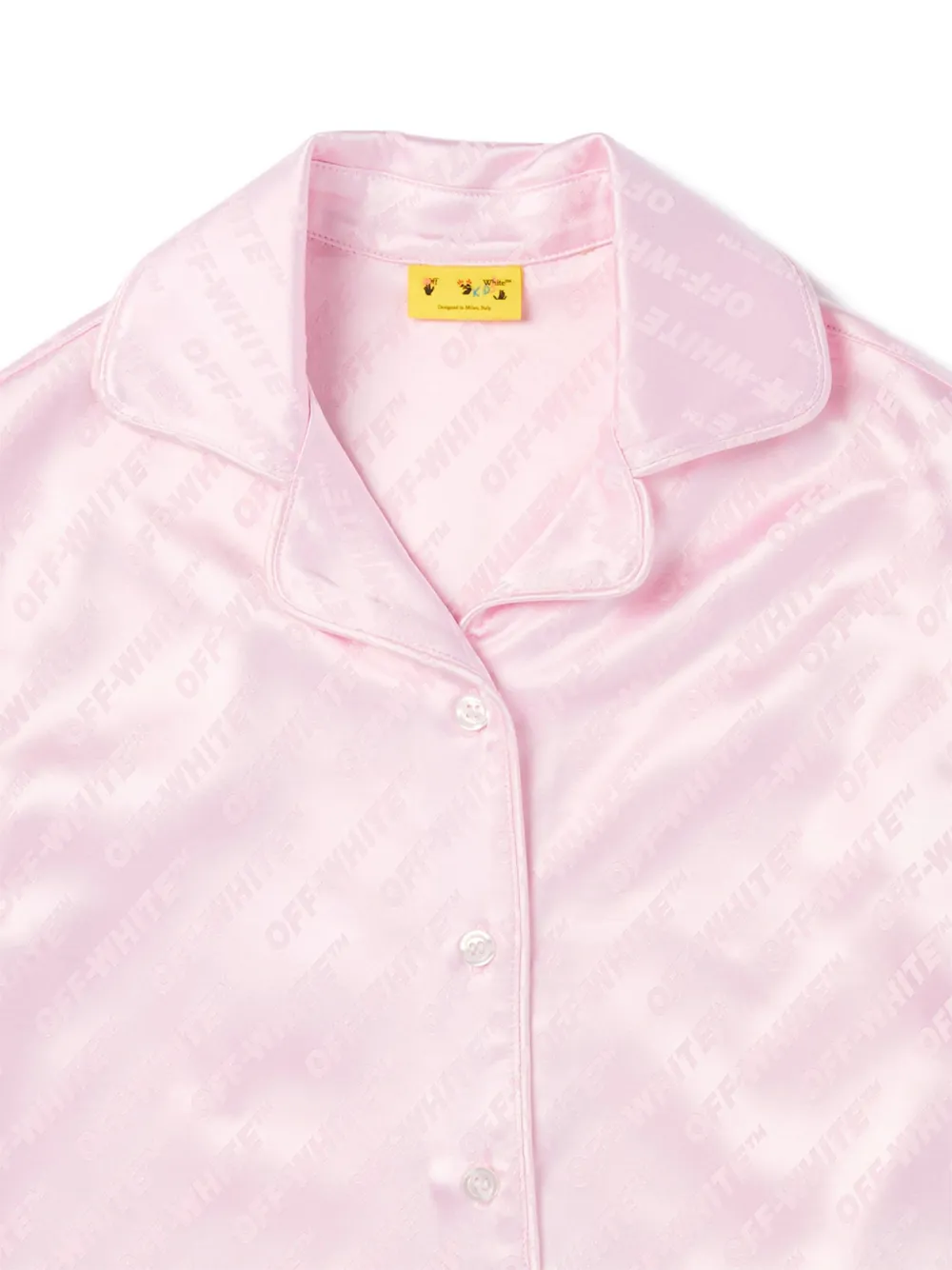 Off-White Kids Shirt met lange mouwen en logo-jacquard Roze