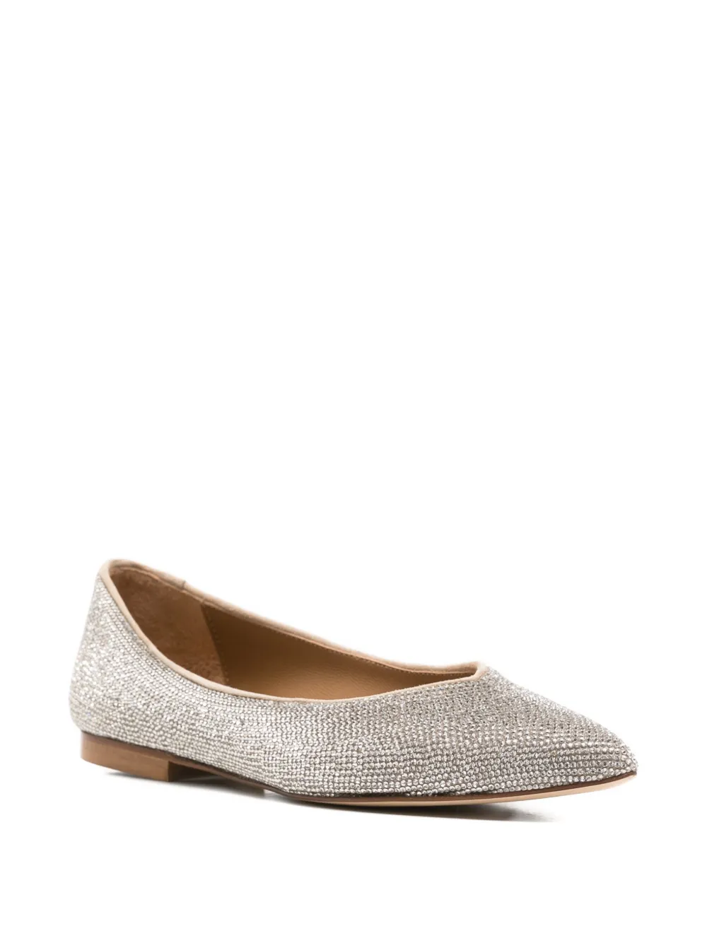 Anna F. embellished pointed-toe ballet flats Grijs