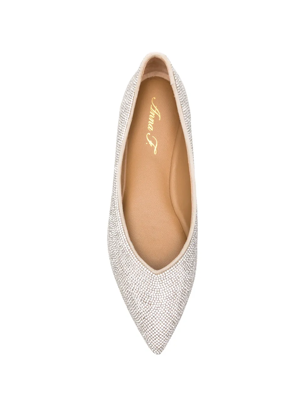Anna F. embellished pointed-toe ballet flats Grijs