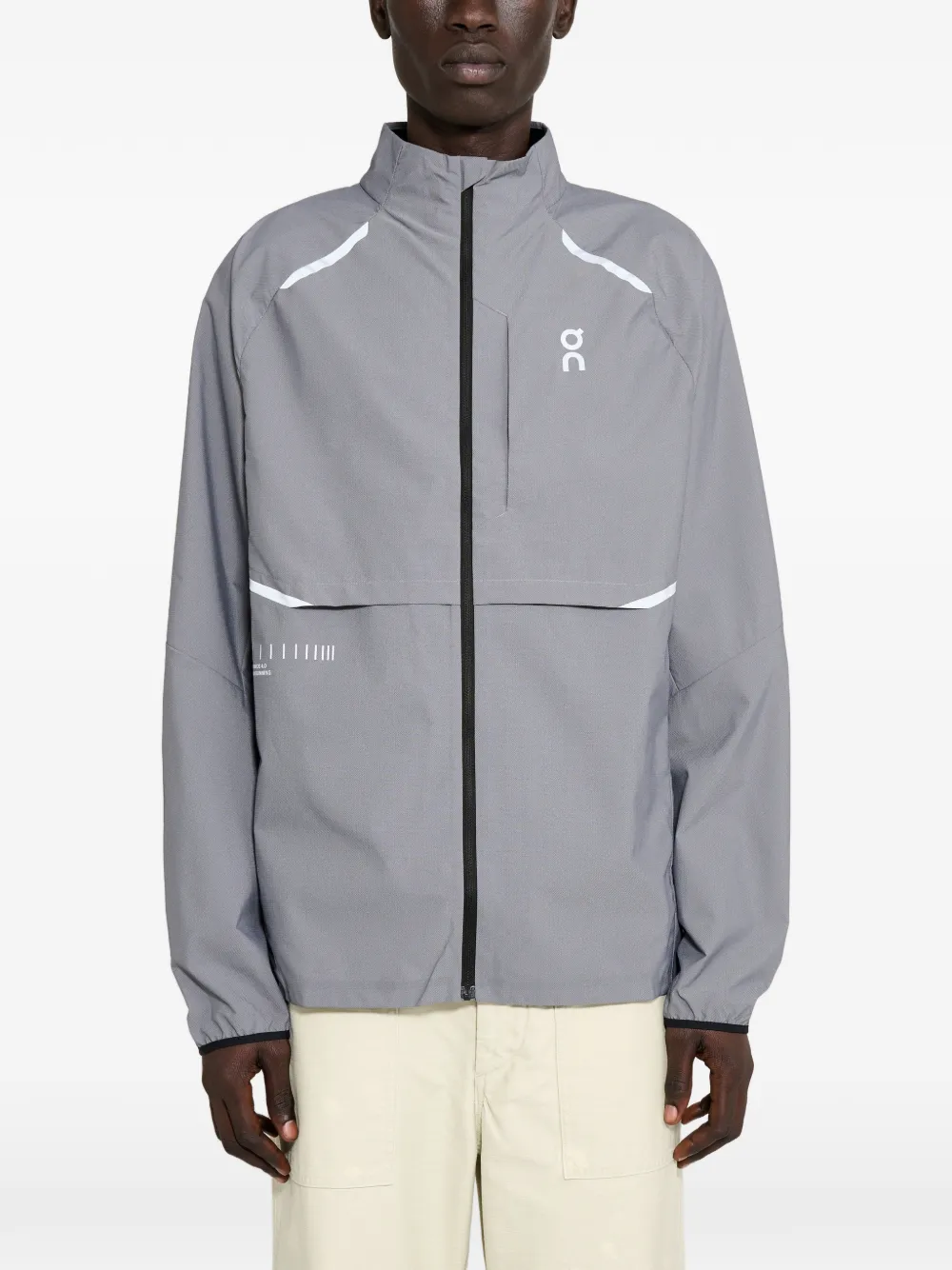 On reflective-stripes jacket - Grau