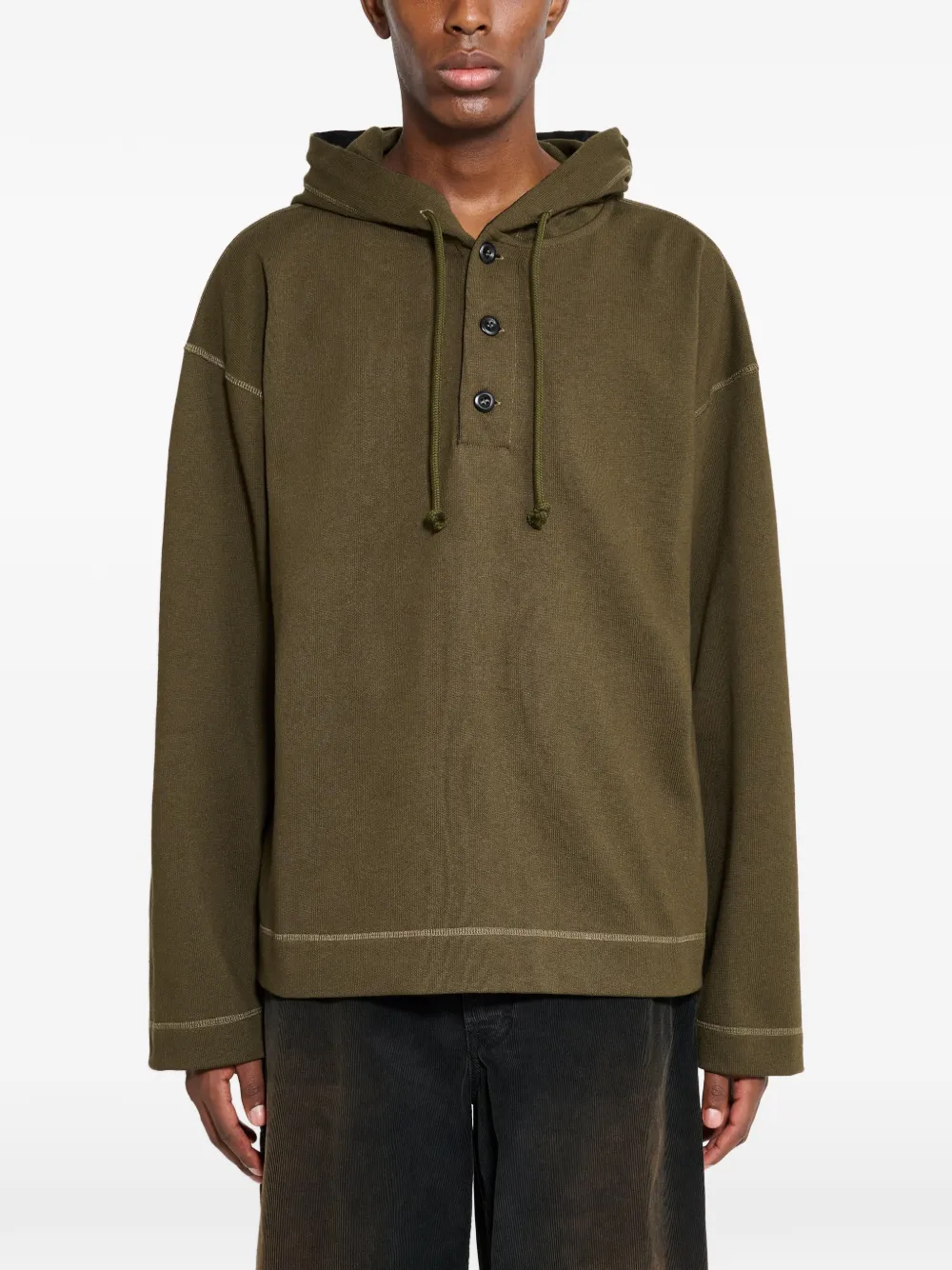 Margaret Howell buttoned hoodie - Green
