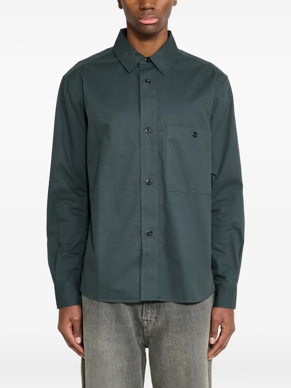 Margaret Howell chest-pocket buttoned shirt - Grün