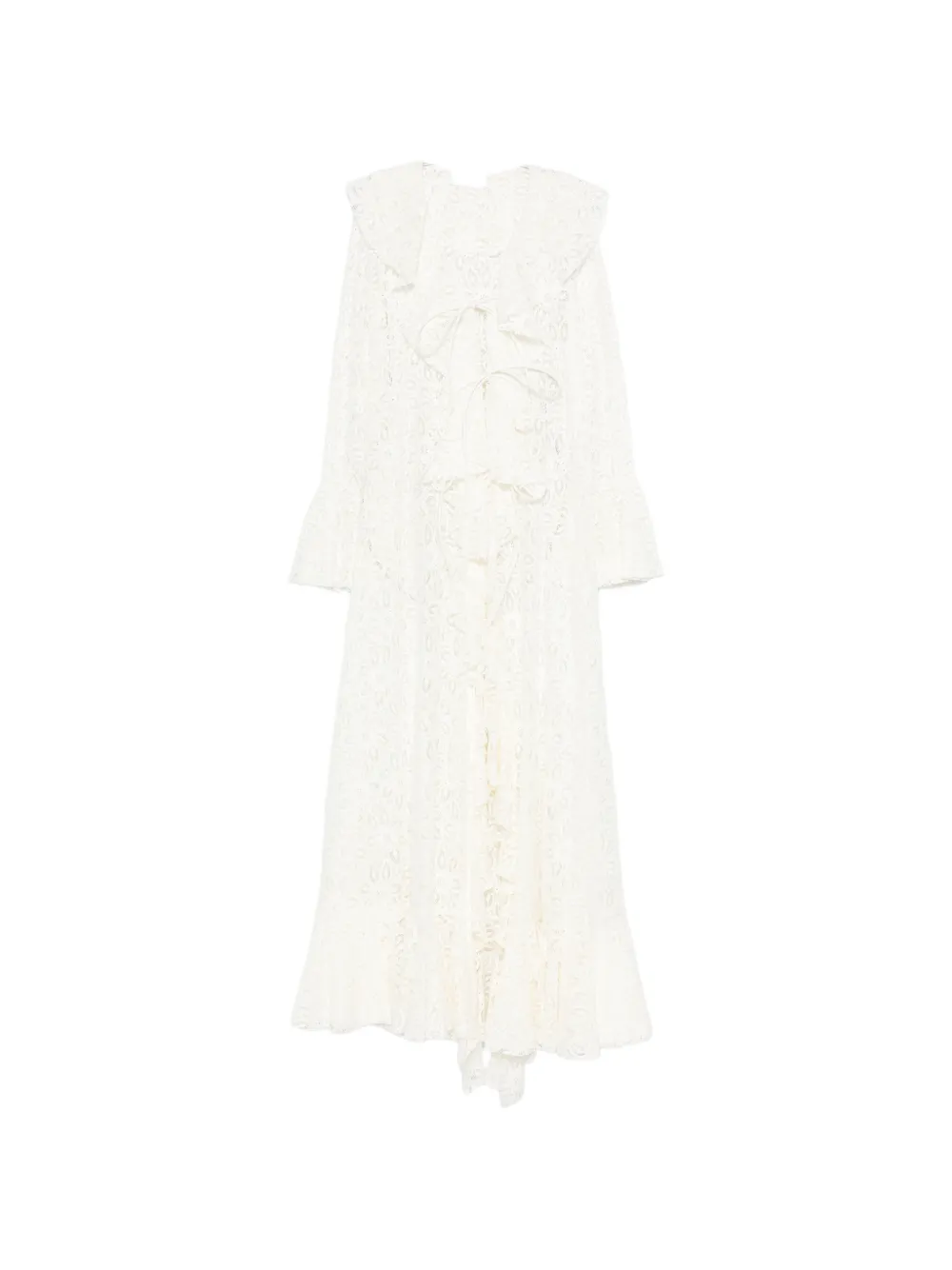 Les Filles d'Eva flower-lace asymmetric dress - Bianco
