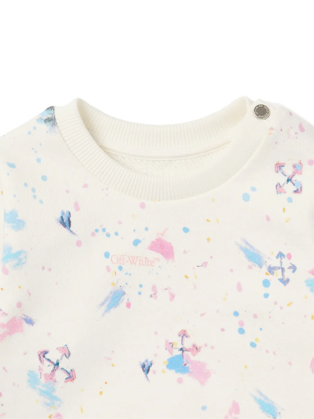 Off-White Kids Arrow Splat AOP sweater Beige
