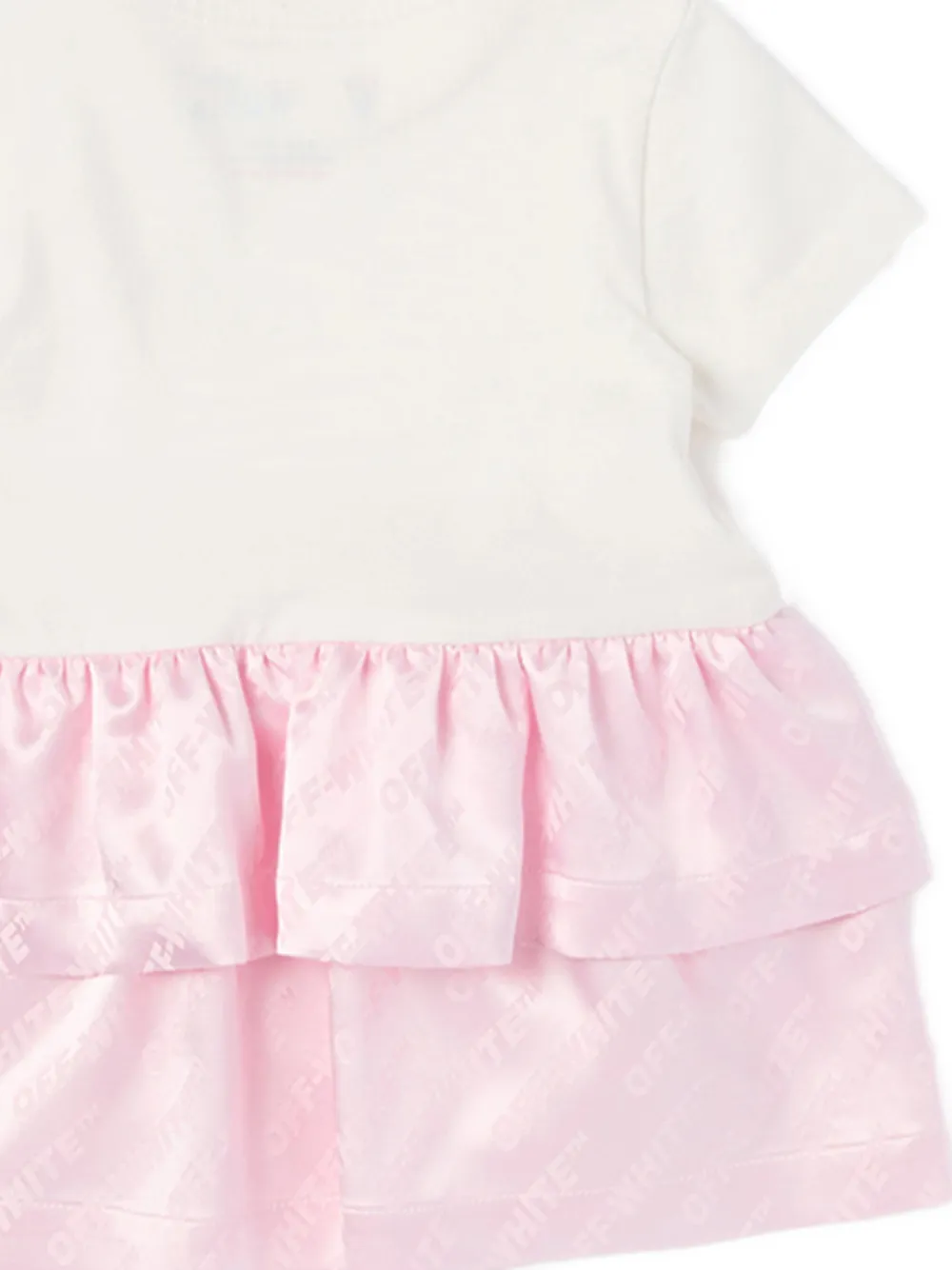 Off-White Kids Gelaagde jurk met ruches Wit