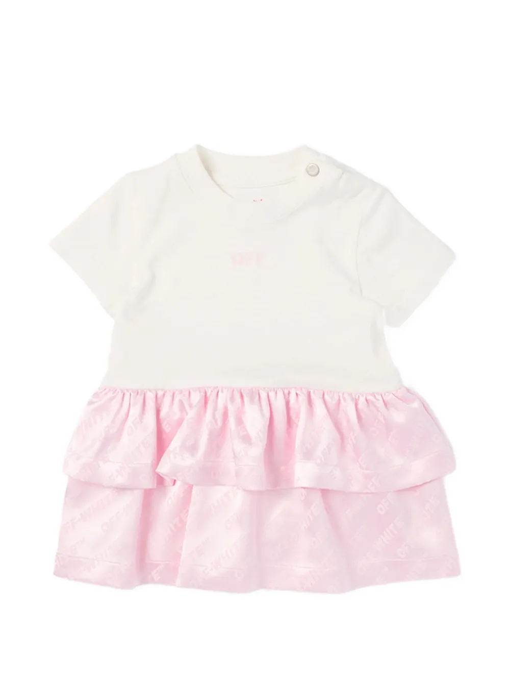 Off-White Kids ruffled layered dress - Bianco