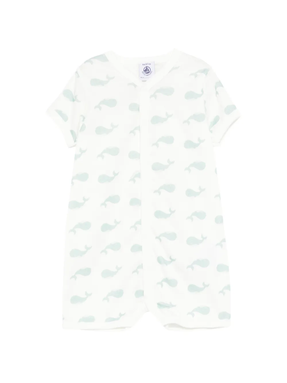 Petit Bateau whale-print shorties - Bianco