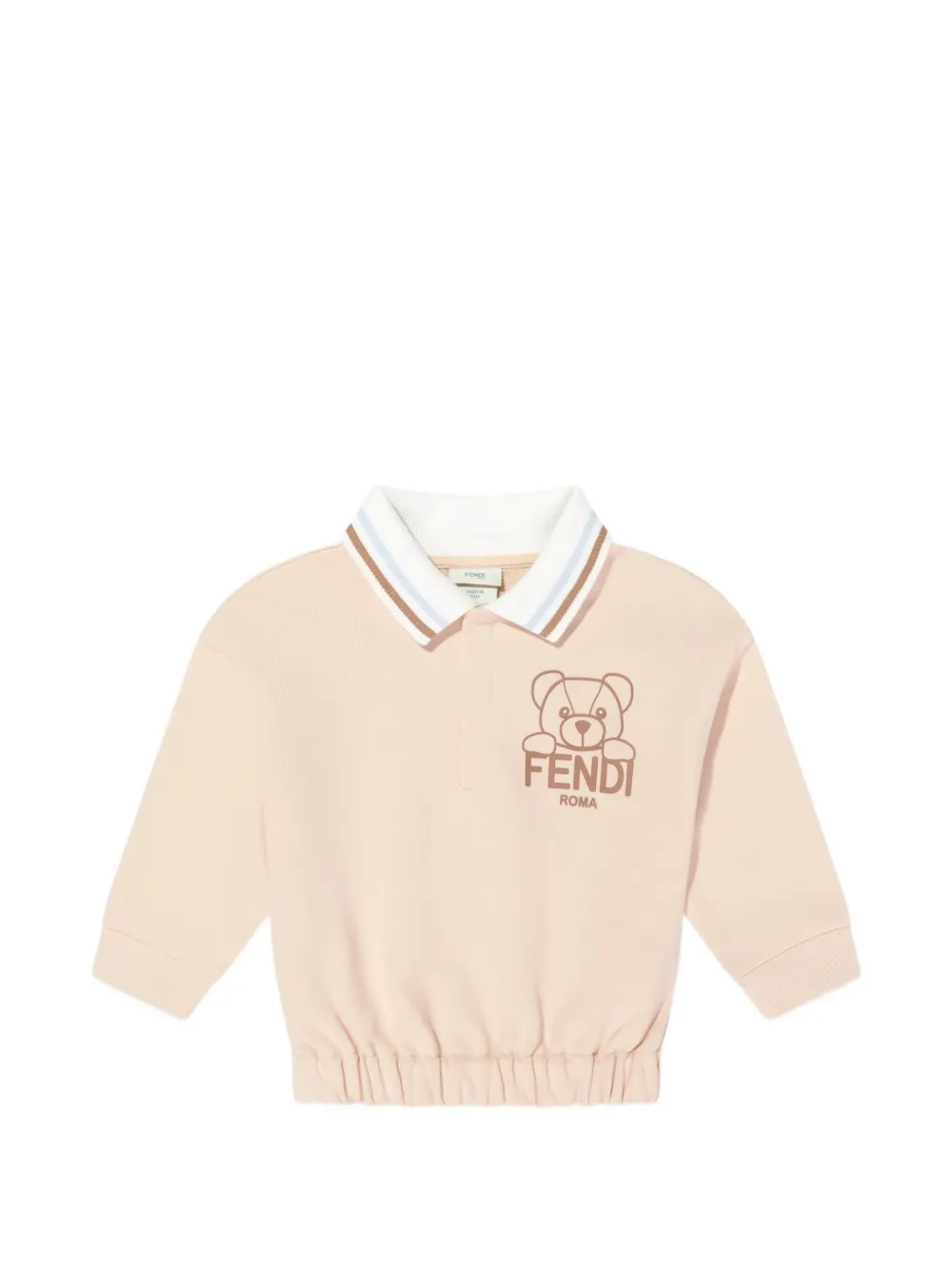 Fendi Kids teddy bear-motif polo sweater - Toni neutri