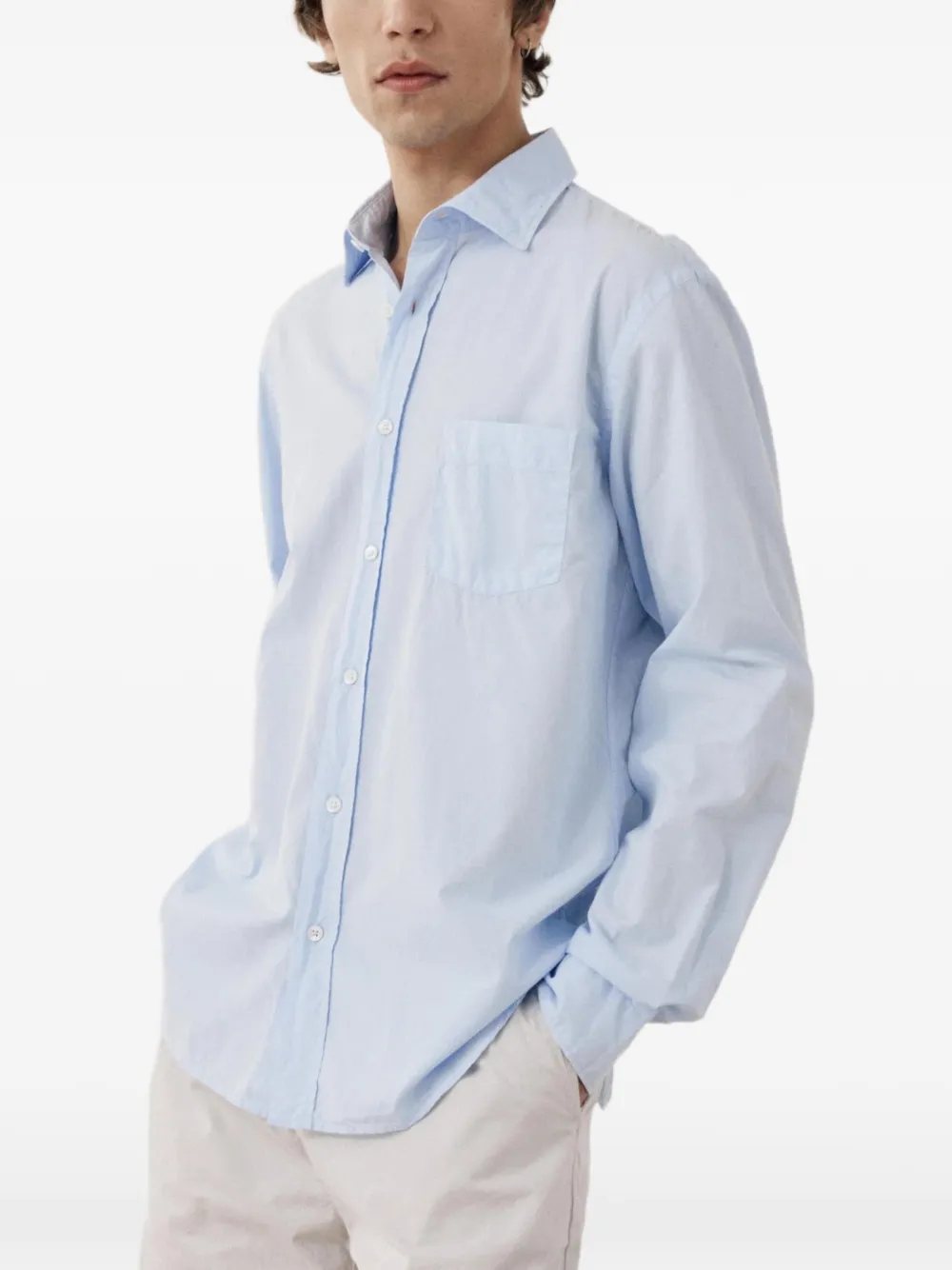  Hartford Camisa Paul De Algodón Y Sarga - Azul 