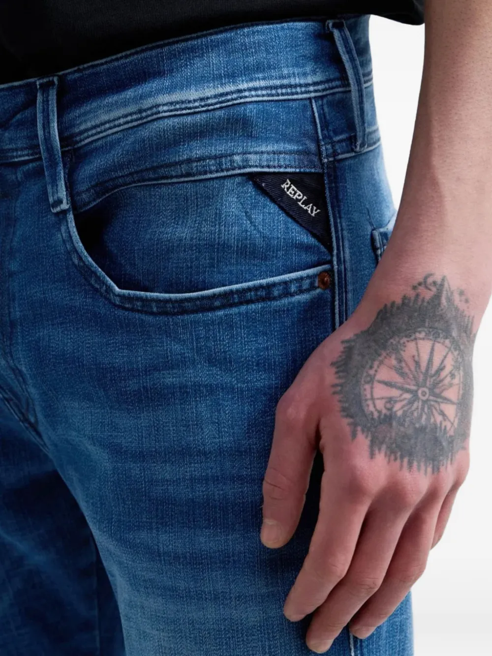 Replay Jeans met vijf zakken Blauw