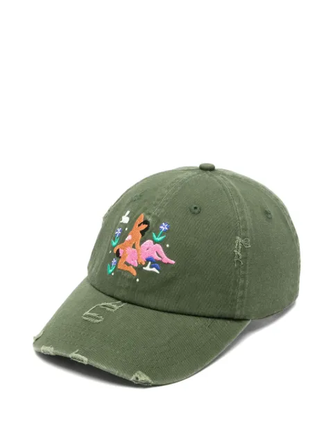 CARNE BOLLENTE Bunnies In Bloom distressed-effect cap