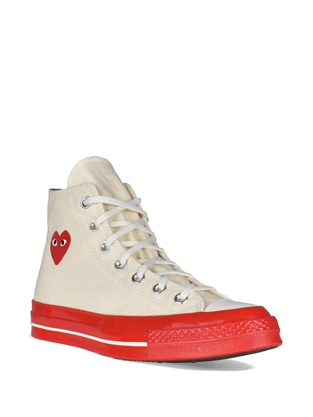Comme Des Garçons Play x Converse x Converse high-top sneakers met hartlogo Beige