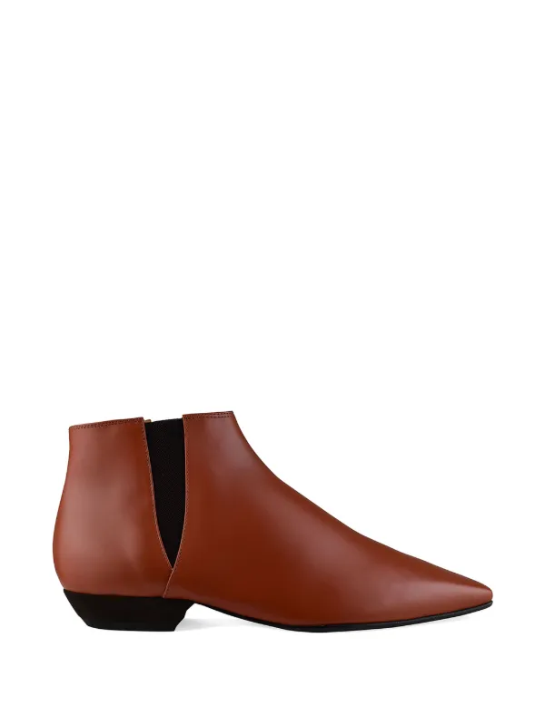 Loro Piana Elasticated-panels Pointed Boots in Brown
