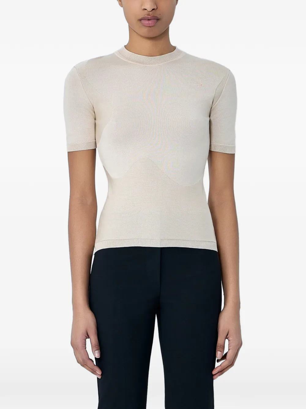 SKIN SERIES short-sleeve fine-knit T-shirt - Toni neutri