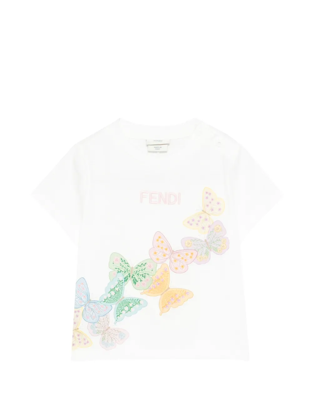 Fendi Kids butterfly-print T-shirt - Bianco