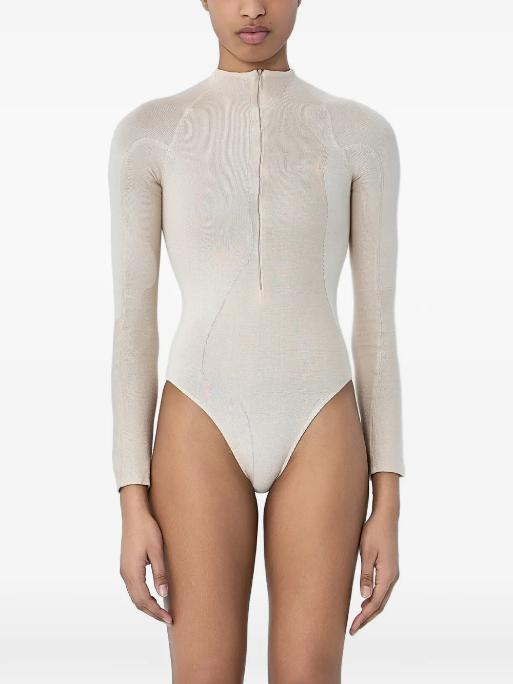 SKIN SERIES high-neck ribbed body - Nude