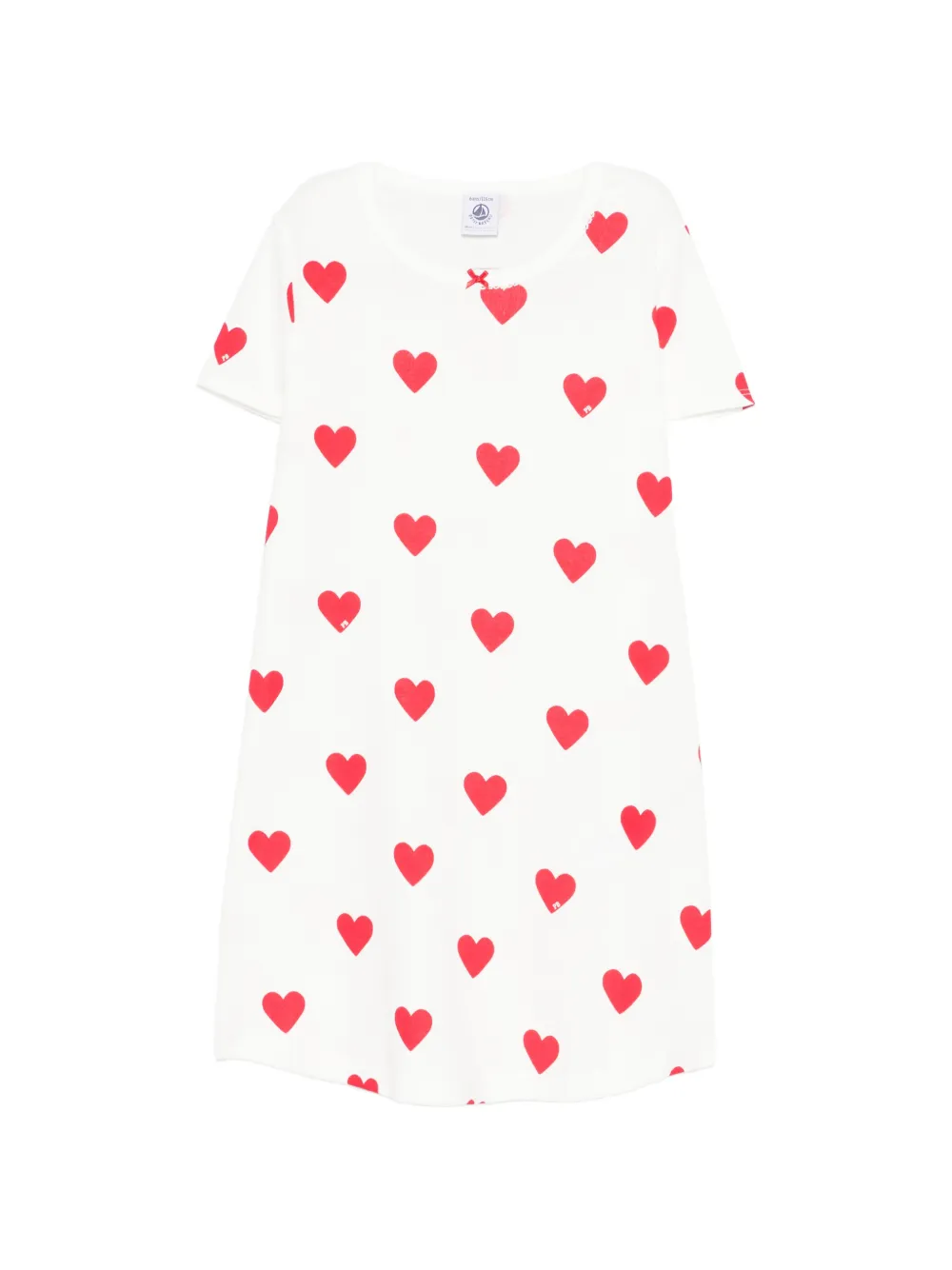 Petit Bateau heart-print nightdress - Bianco