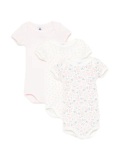 Petit Bateau short-sleeve babygrow (set of three)