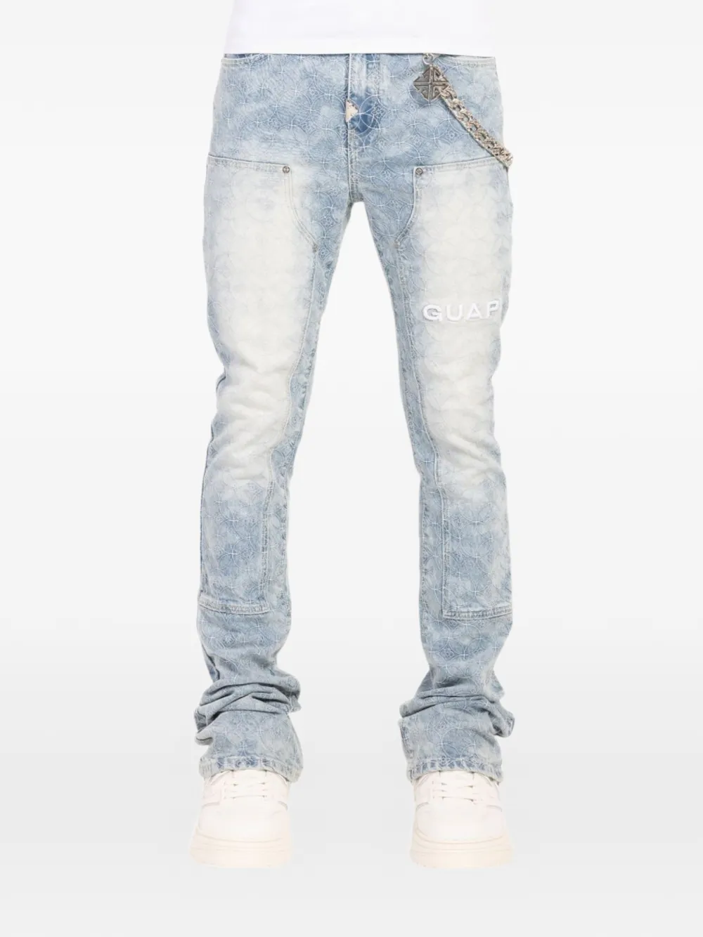 GUAPI Sashiko appliqué jeans - Blu