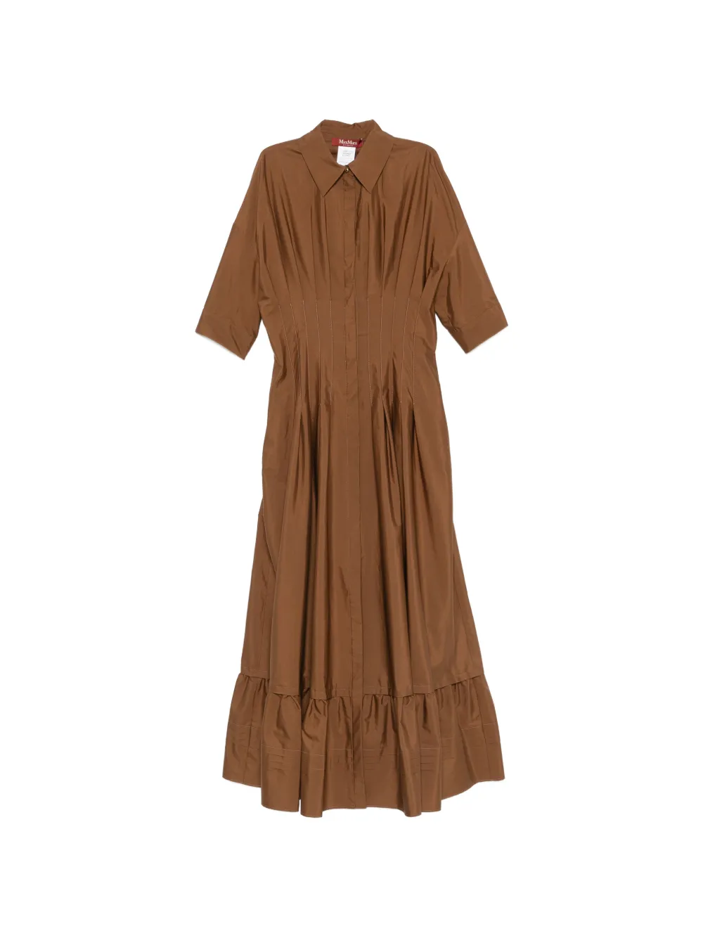 Max Mara ruffled-hem maxi dress - Marrone