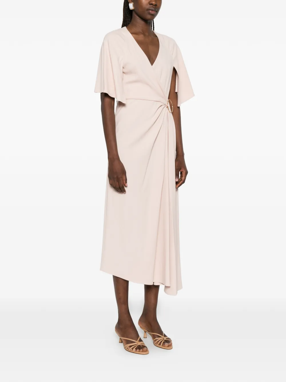 Max Mara Asymmetrische jurk ring-detail Roze