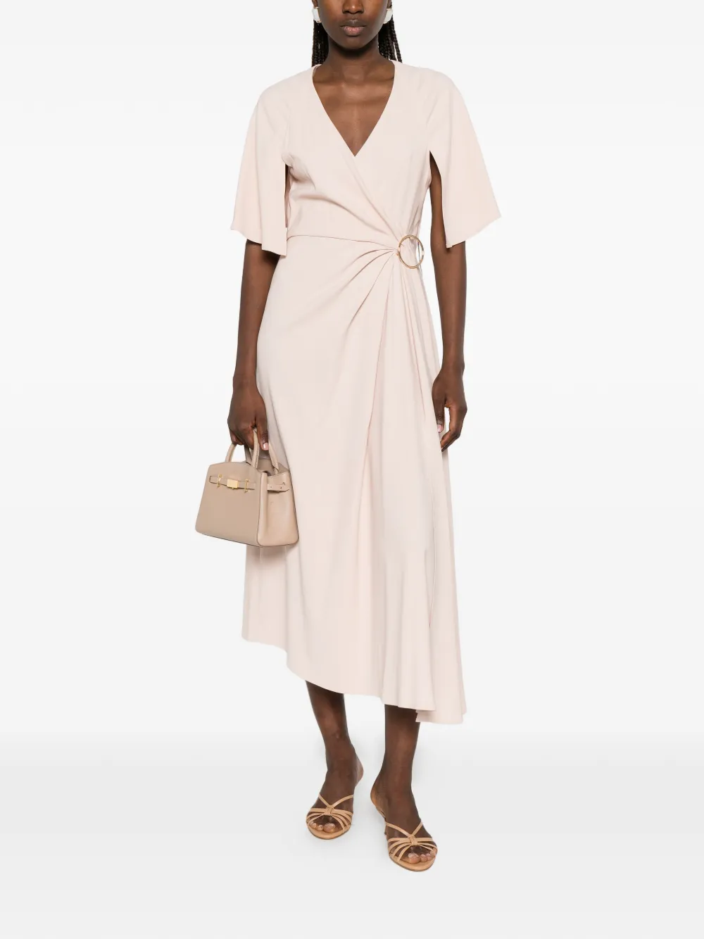 Max Mara Asymmetrische jurk ring-detail Roze