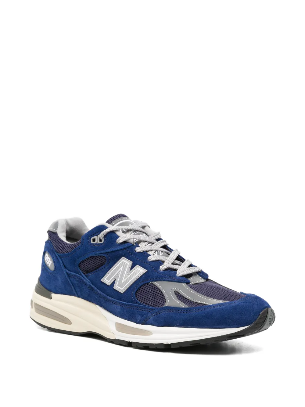 New Balance 991v2 suede-panelled sneakers Blauw