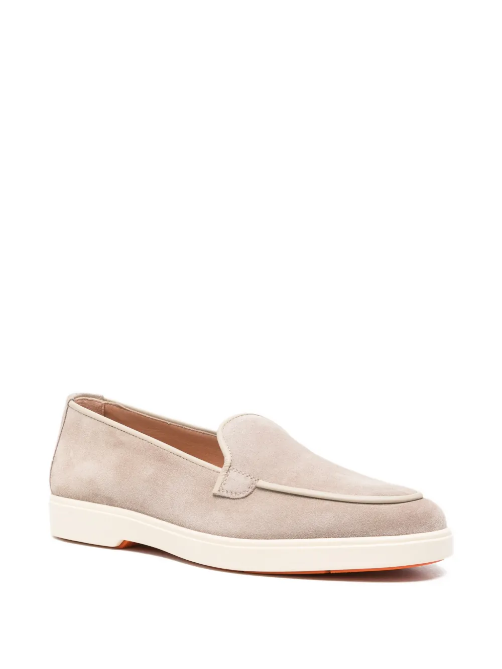 Santoni Debora suede-finish almond-toe loafers Bruin