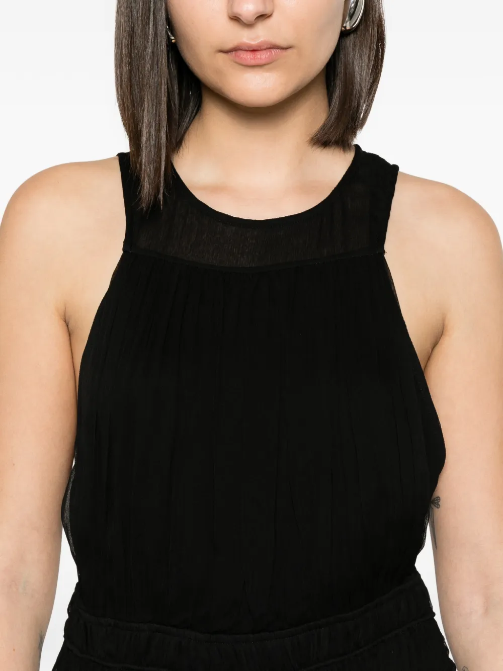 TWINSET Gesmockte maxi-jurk Zwart