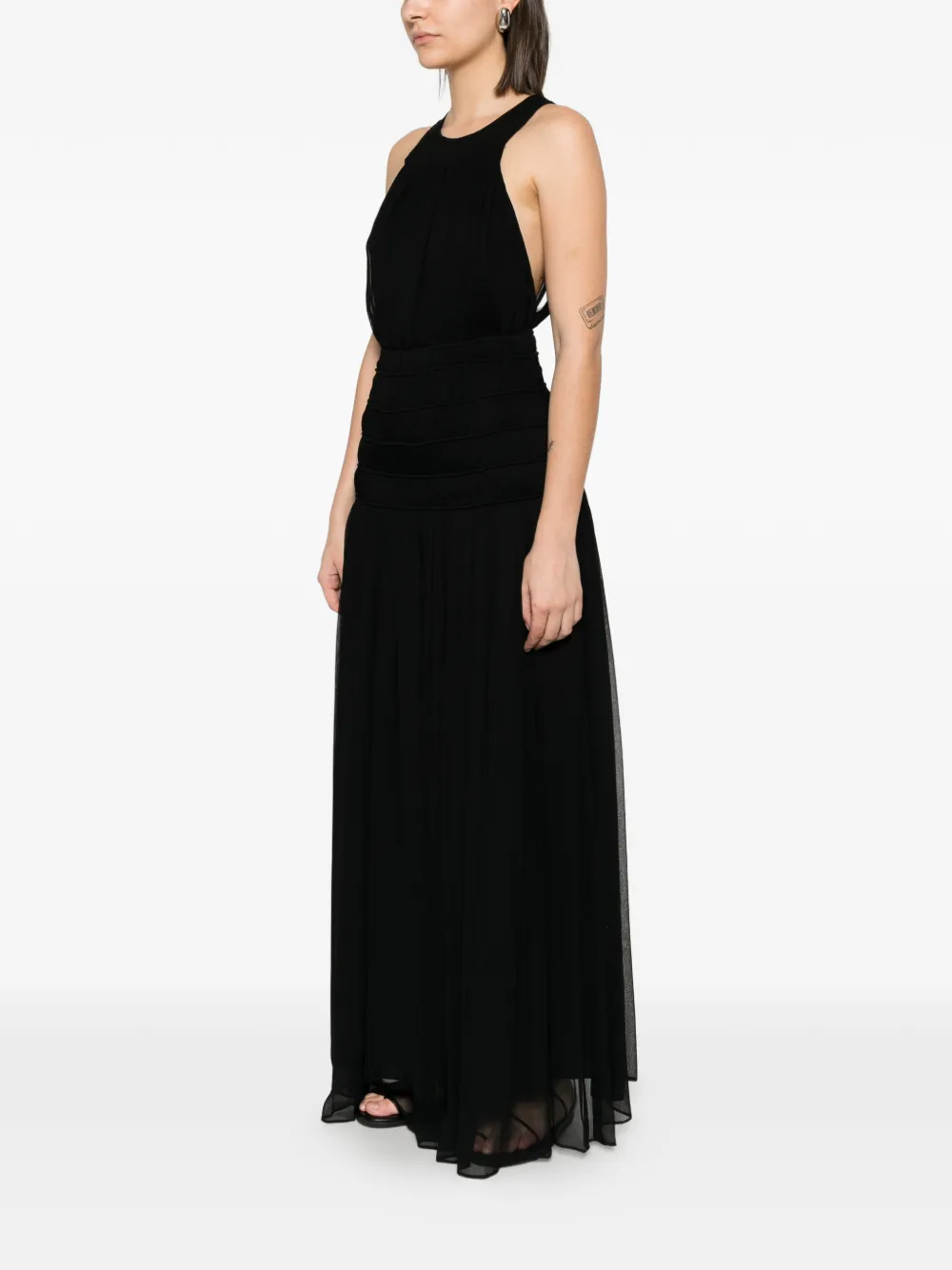 TWINSET Gesmockte maxi-jurk Zwart