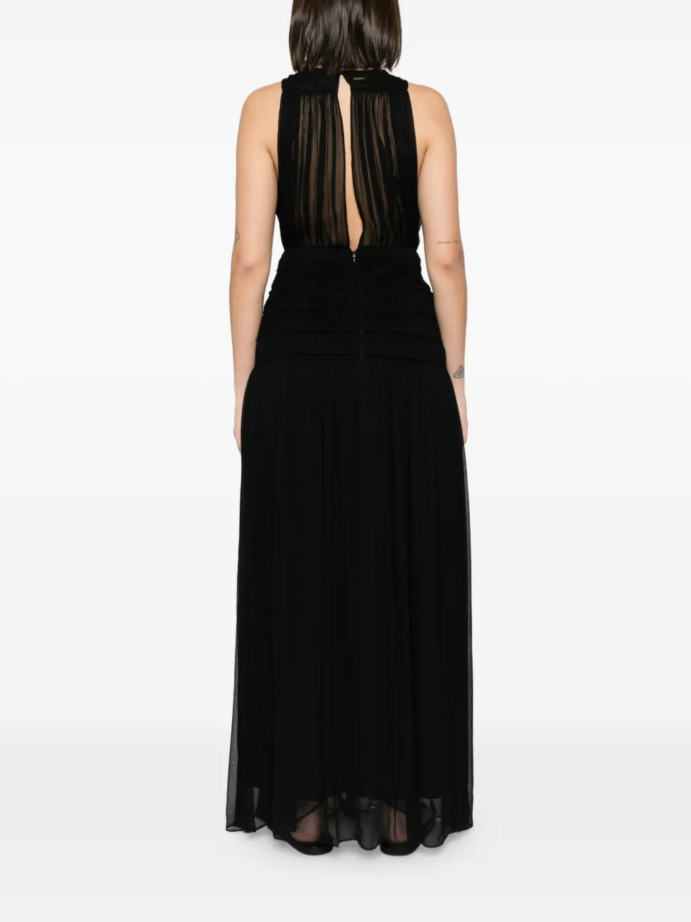 TWINSET Gesmockte maxi-jurk Zwart