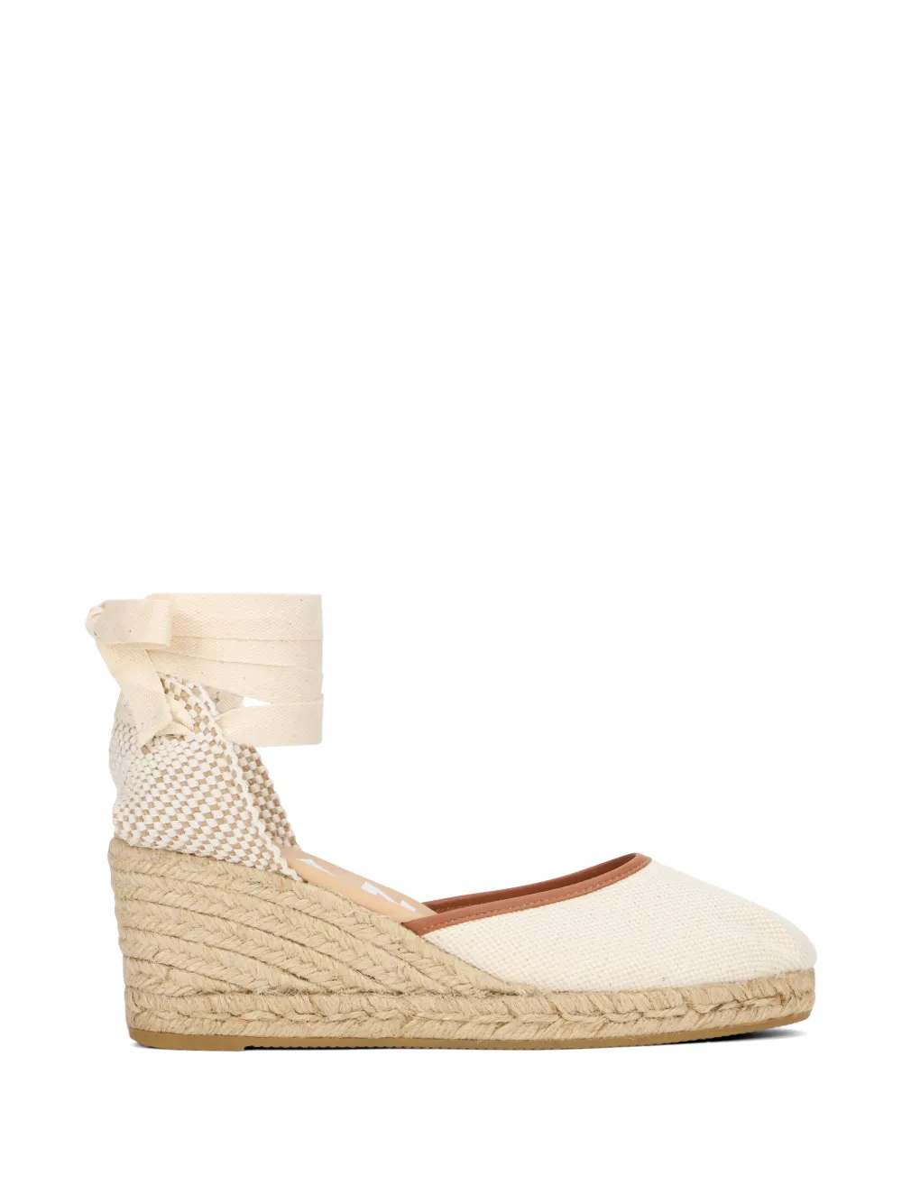 Manebi tie-fastening wedge espadrilles - Nude