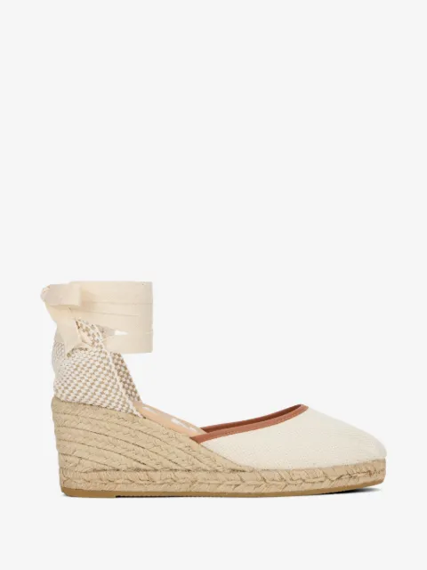 Manebi tie-fastening wedge espadrilles