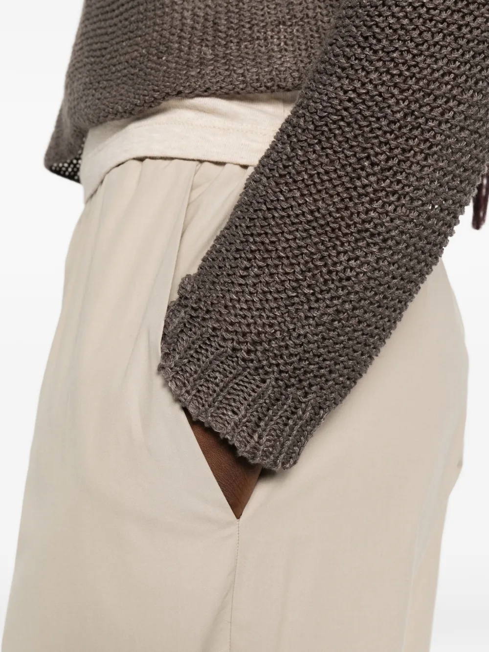 Dusan Broek met toelopende pijpen Beige