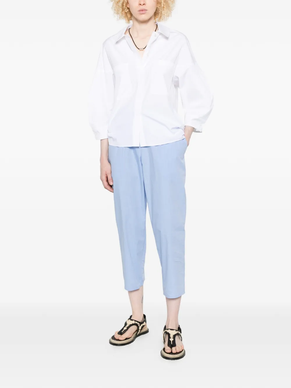Dusan Broek met elastische tailleband Blauw