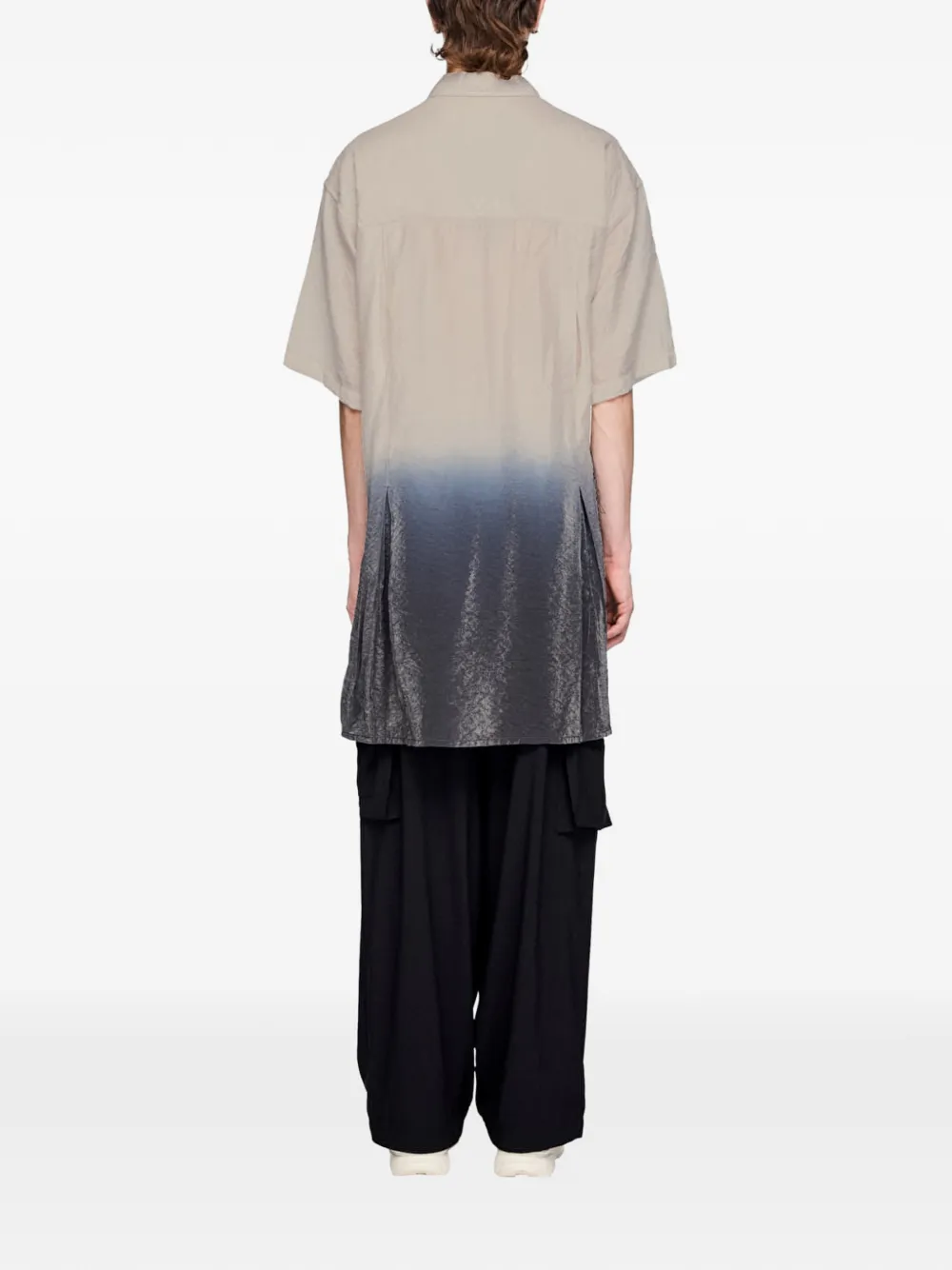 Y-3 Overhemd met korte mouwen en dip-dye print Beige