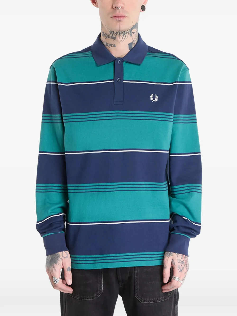 Fred Perry striped polo shirt - Blu