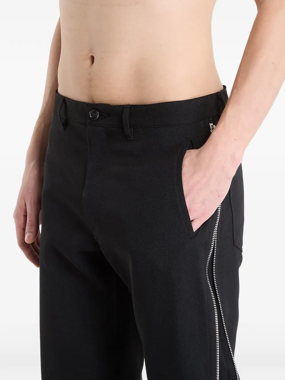 Comme Des Garçons Shirt Broek met rits aan de zijkant Zwart