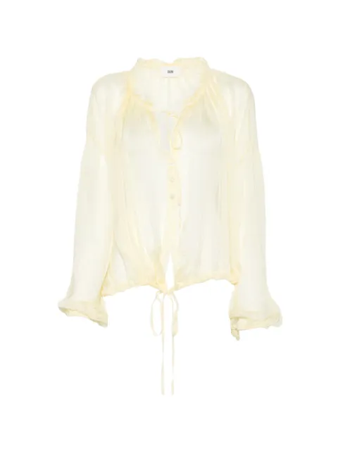 SOLOTRE ruffled-trim blouse