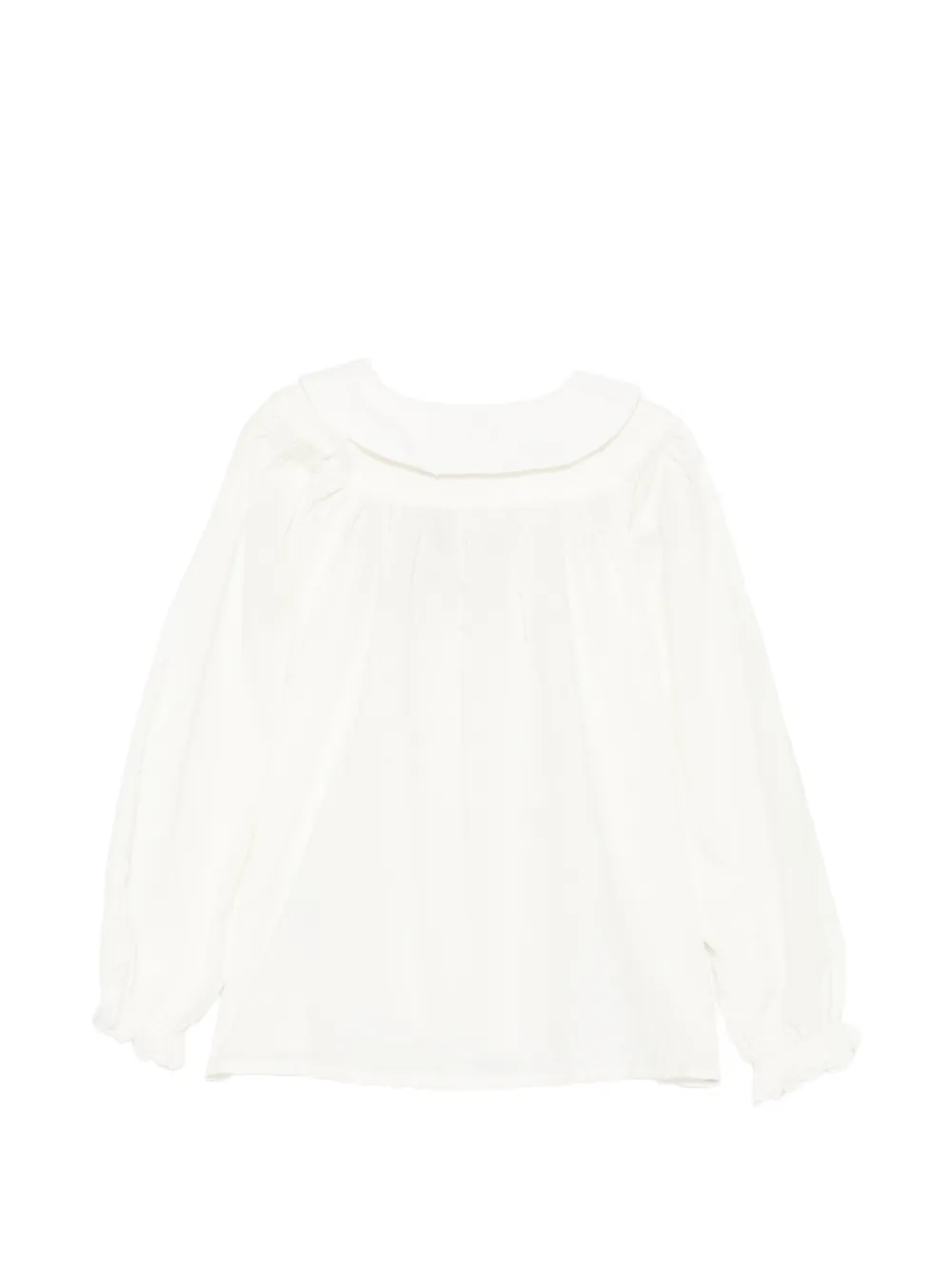 MAR COPENHAGEN KIDS Shirt met Peter Pan-kraag en Zwitserse stippen Beige