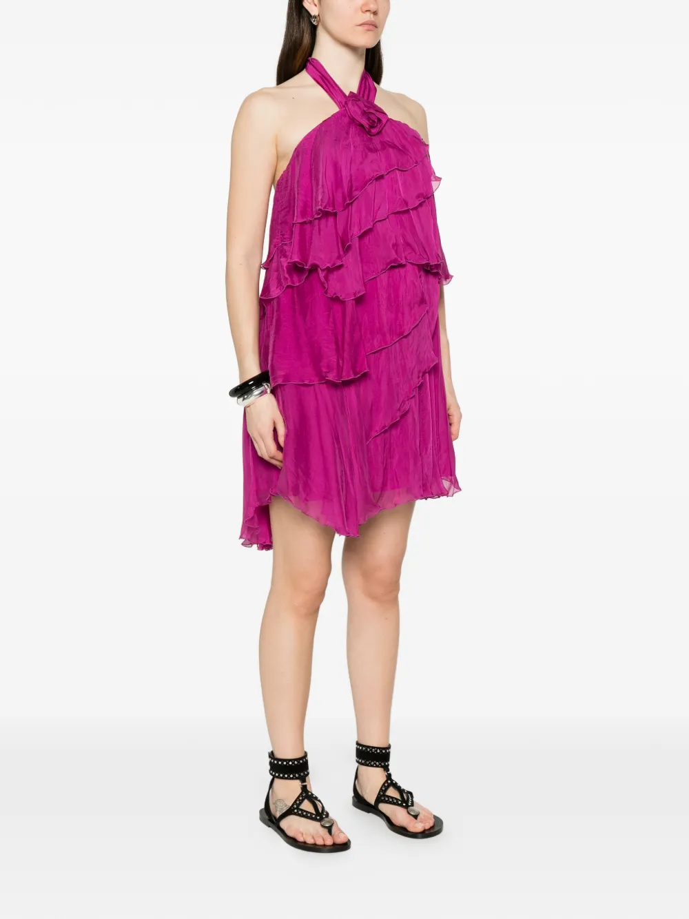  Dixie Vestido Con Volantes - Rosa 