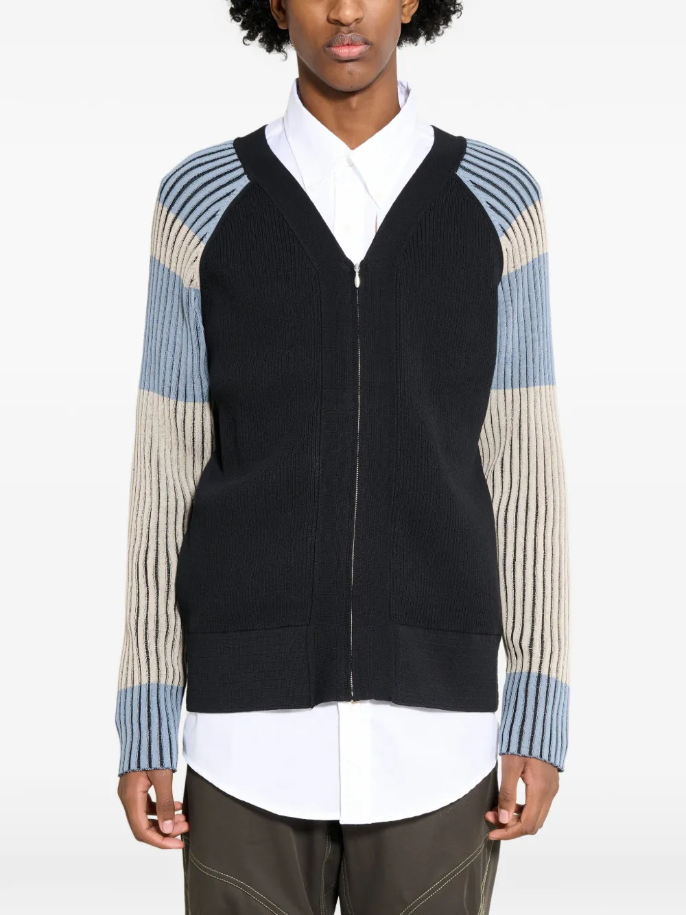 Kiko Kostadinov striped cardigan - Nero