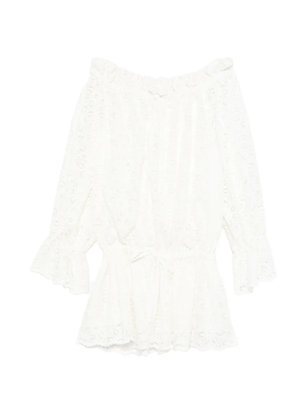 Les Filles d'Eva floral-lace mini dress - Bianco